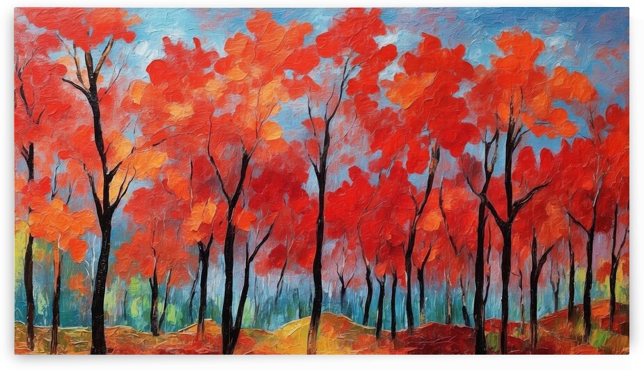 Red Autumn in Impasto 10 by The Mabazza Foundation 