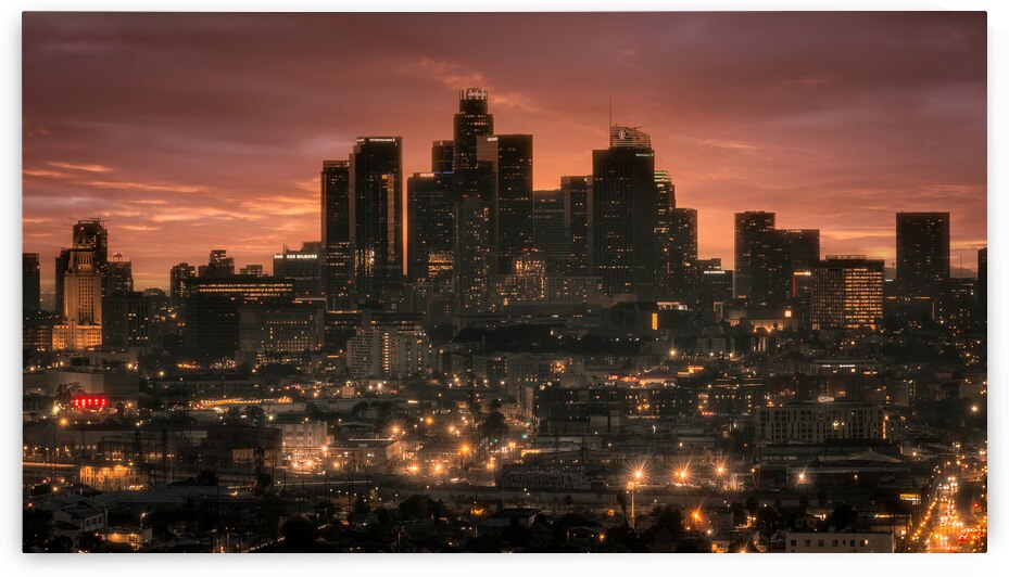 D.T.L.A. Skyline | Los Angeles Architecture and Sunset Colors by Dutch Photographer