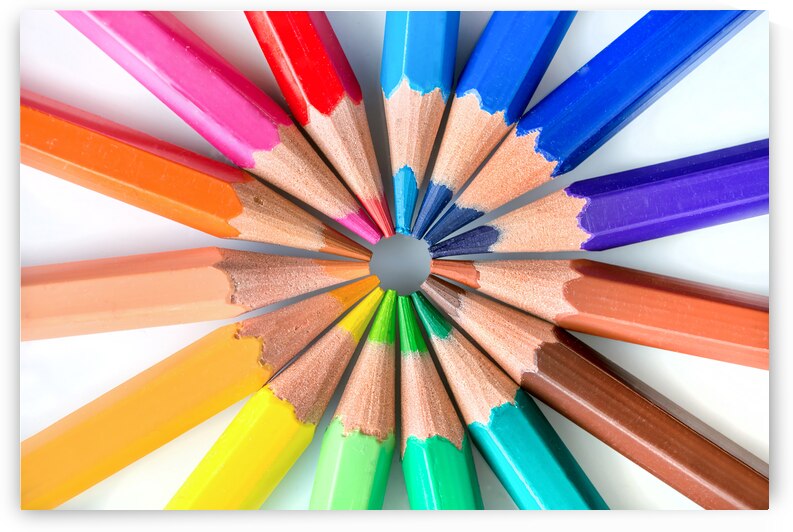 Rainbow colored pencils by DELPHIMAGES