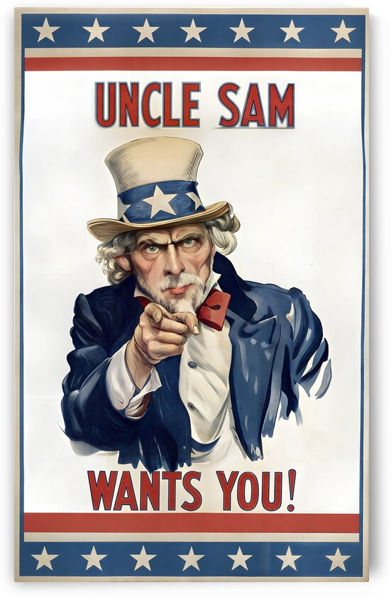 Vintage Uncle Sam Wants You Poster  by Art by Josh