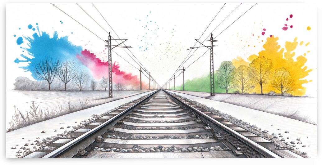Railroad Perspective by Art by Josh
