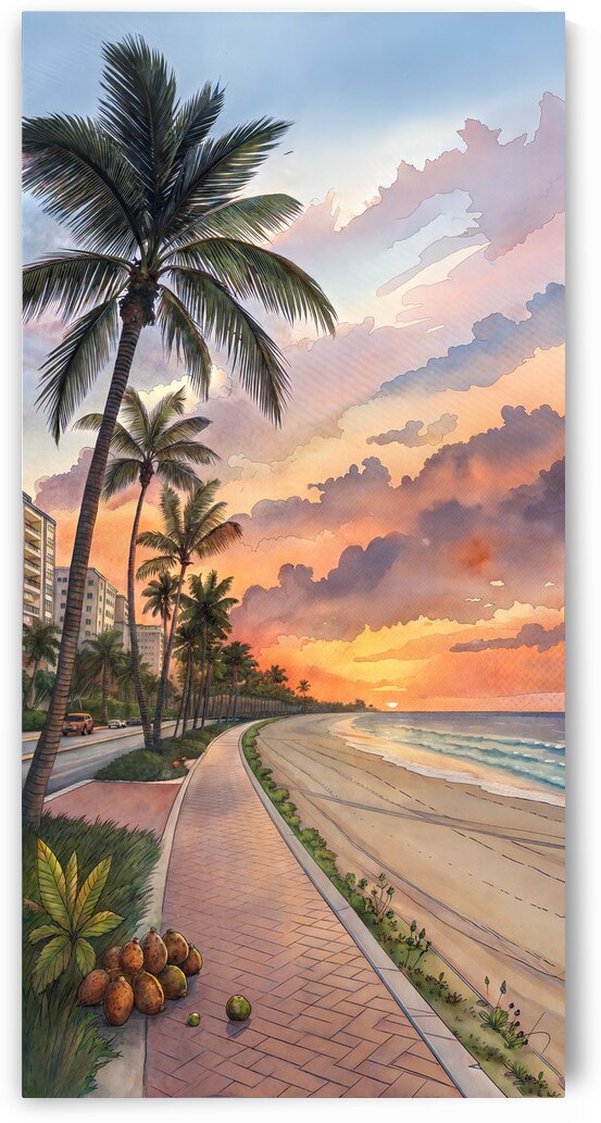 Lauderdale Beach Ocean Drive by Art by Josh