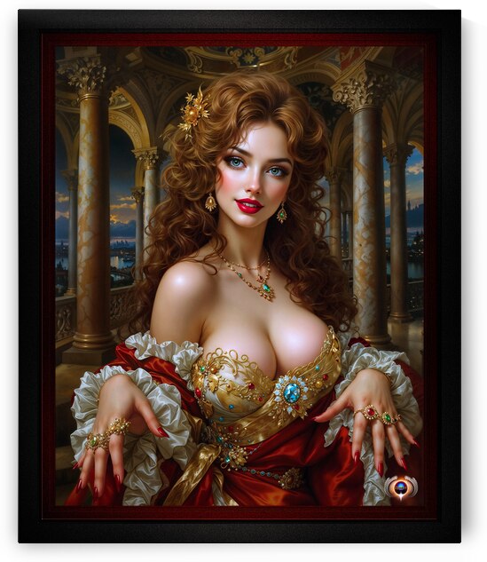 A Timeless Portrait Of A Radiant Redhead In A Palace Of Gold Mesmerizing AI Concept Art by Xzendor7 by xzendor7