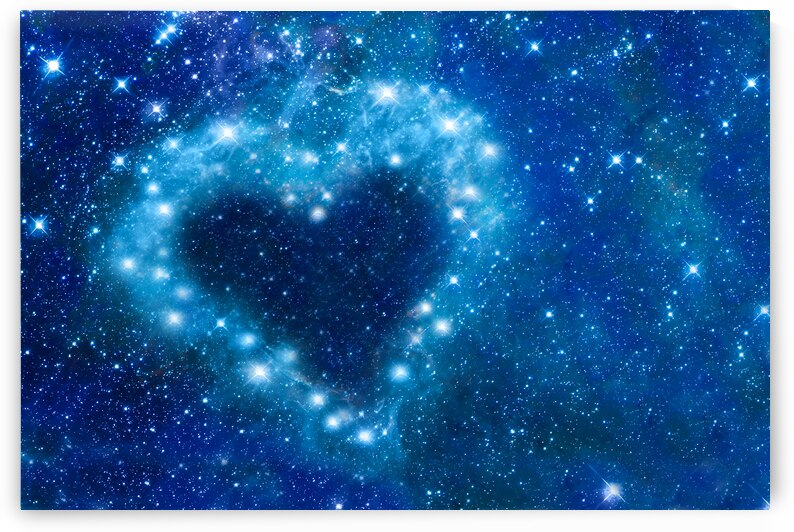 Romantic night heart in a starry sky by DELPHIMAGES