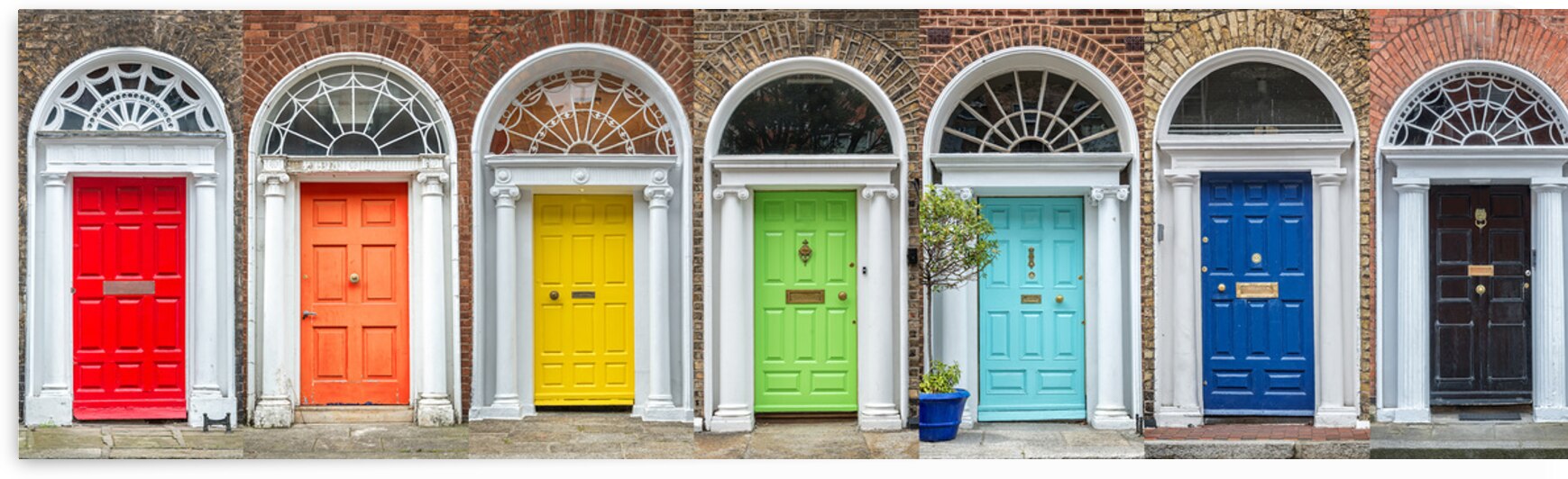 Dublin rainbow doors panoramic collage by DELPHIMAGES