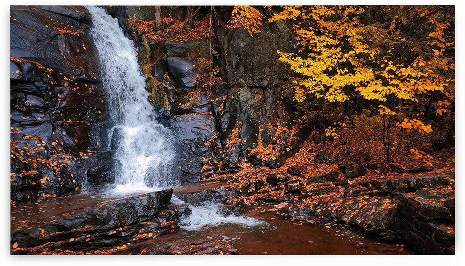 Buttermilk Falls Autumn Wide Angle by Jason Fink