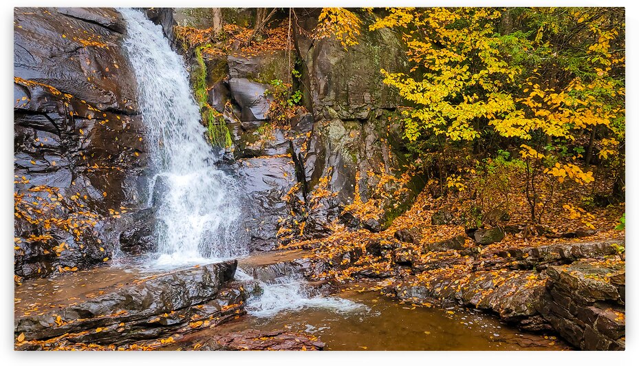 Buttermilk Falls Autumn Wide and Colorful by Jason Fink