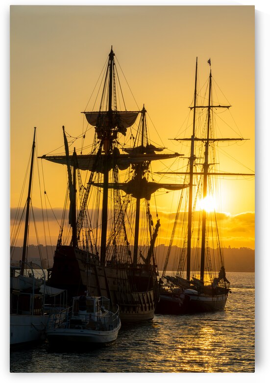 Historic ship in San Diego at sunset by DELPHIMAGES