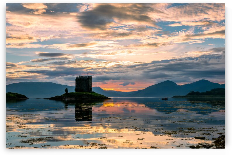 Castle reflections at sunset in Scotland by DELPHIMAGES