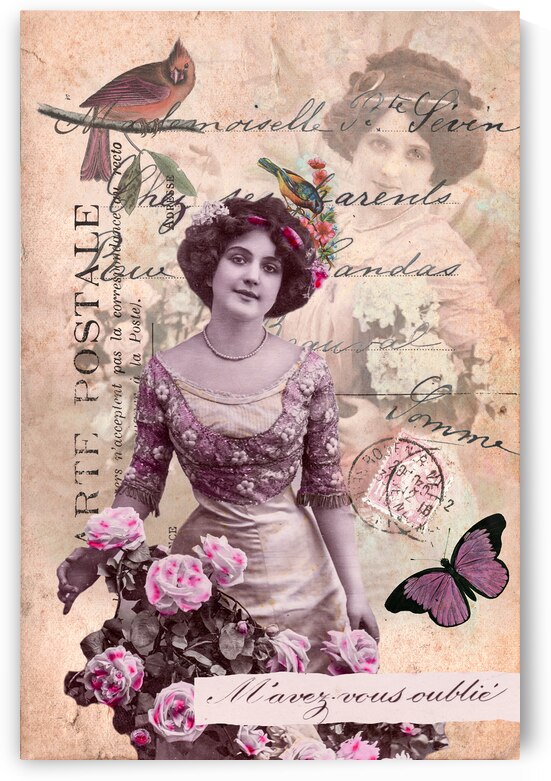 French vintage Valentine cards collage by DELPHIMAGES