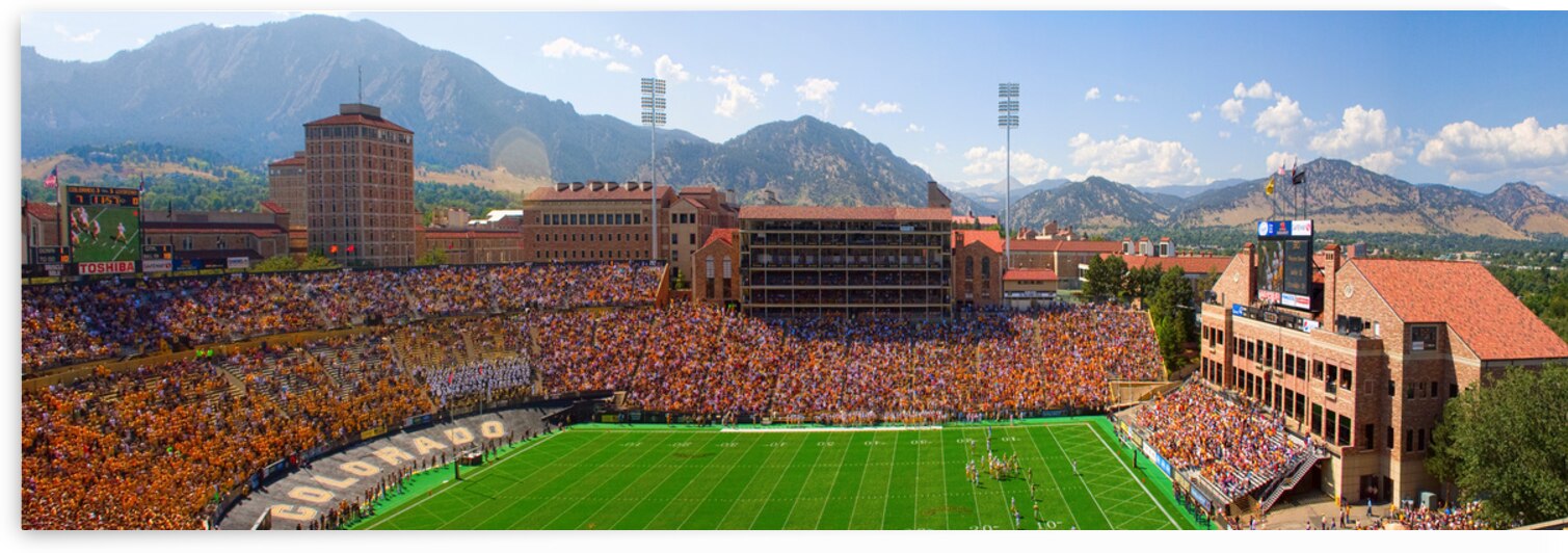 University of Colorado Boulder Folsom Field Game Panorama by Bo Insogna
