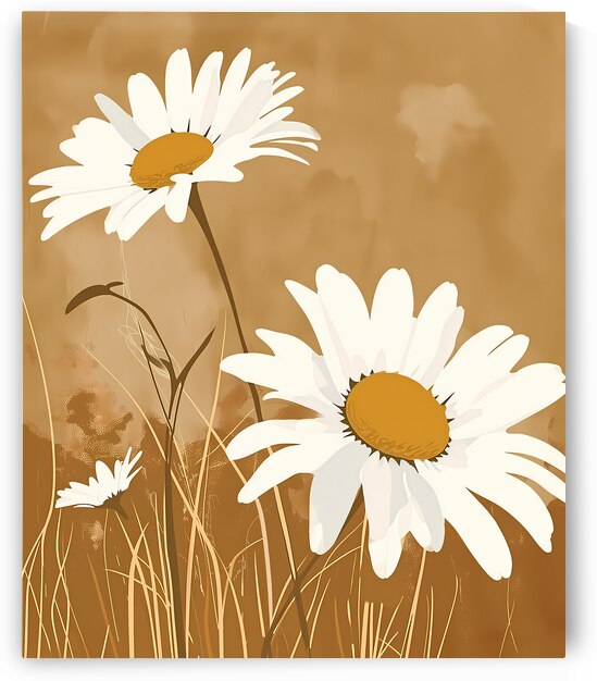 Wild Wild Daisies - Rustic Daisy Floral Art Prints by Savage Art Prints
