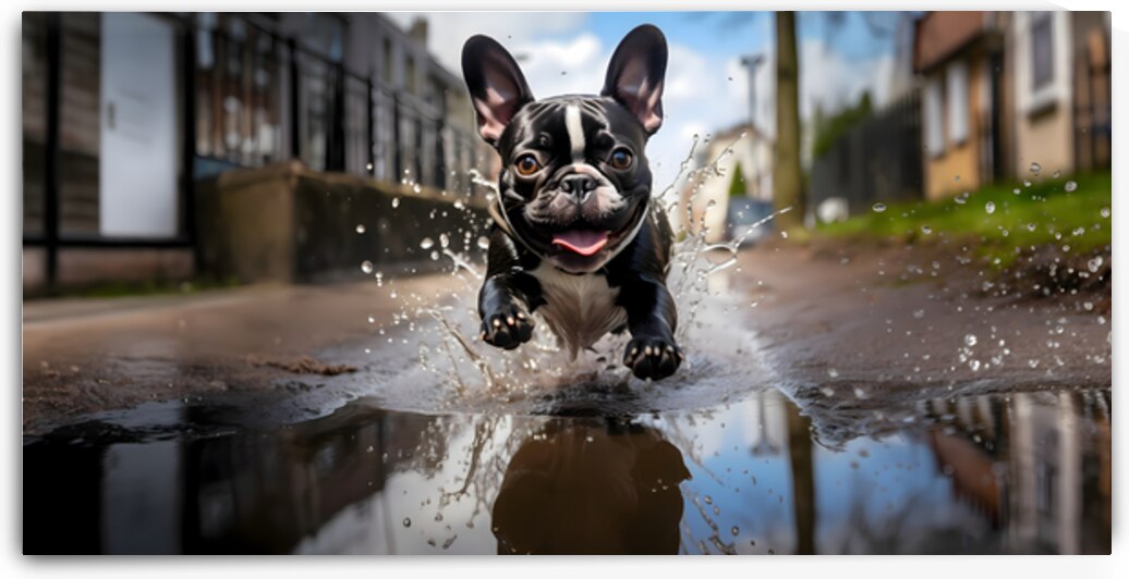 Joy Unleashed - French Bulldog Splash Art Prints by Savage Art Prints