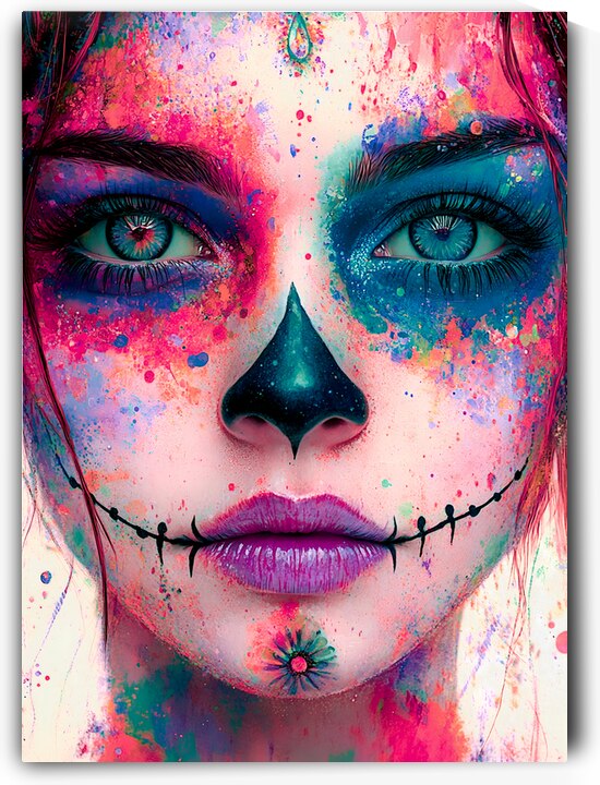 Chica Fiestera De Los Muertos - Party Girl Of The Dead - Dia de los Muertos Art Prints by Savage Art Prints
