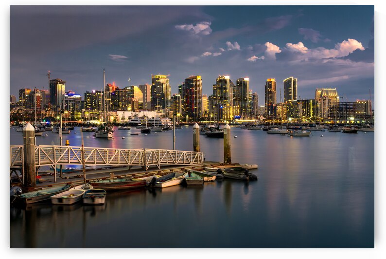 San Diego skyline and harbor at night by DELPHIMAGES