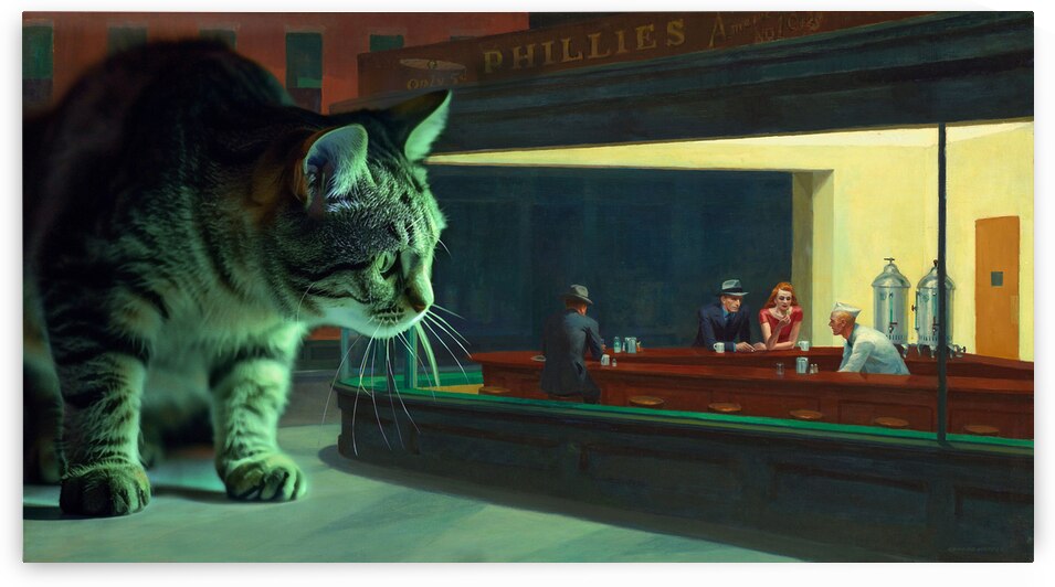 Nighthawks beware of the cat by DELPHIMAGES