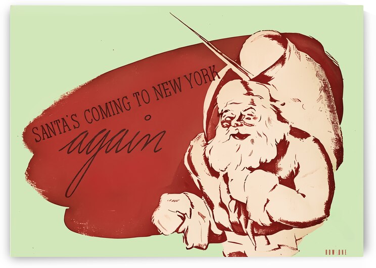 2024 Christmas Themed Decor Ideas | 1930s Santa Claus Art by Row One Brand