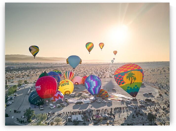 Desert Hot Air Balloon Festival At Sunrise by Ryan Cameron