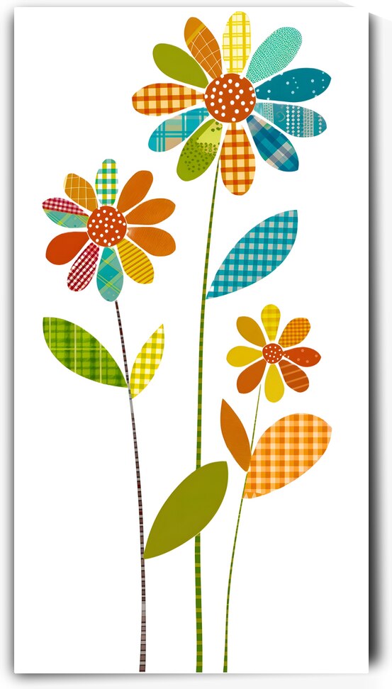 Plaid Botanica 2 - Modern Floral Art Prints by Savage Art Prints