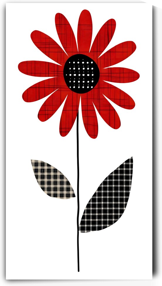 Plaid Botanica 10 - Graphic Floral Art Prints by Savage Art Prints