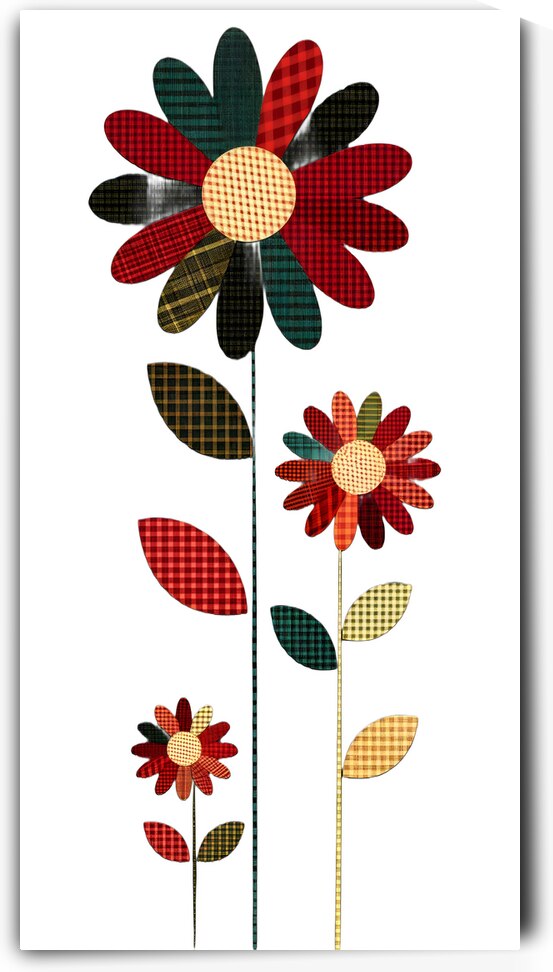 Plaid Botanica 1 - Modern Floral Art Prints by Savage Art Prints
