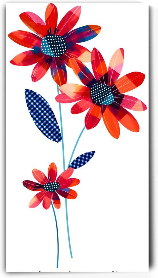 Plaid Botanica 14 - Colorful Floral Art Prints by Savage Art Prints