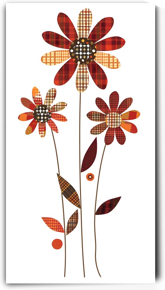 Plaid Botanica 19 - Modern Retro Floral Art Prints by Savage Art Prints