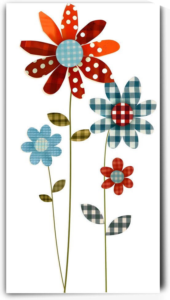 Plaid Botanica 20 - Graphic Floral Art Prints by Savage Art Prints