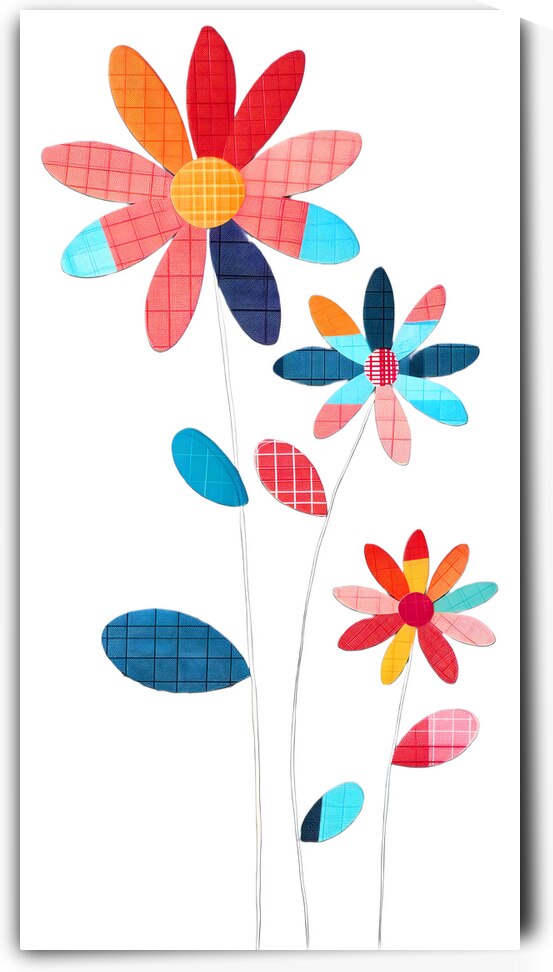 Plaid Botanica 25 - Modern Floral Art Prints by Savage Art Prints