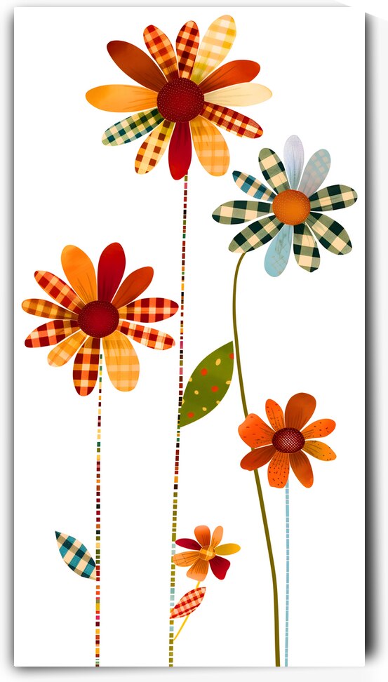 Plaid Botanica 18 - Modern Floral Art Prints by Savage Art Prints