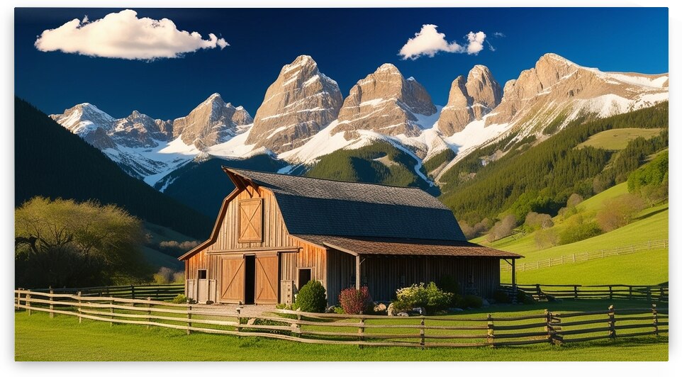 Rustic Barn with Majestic Mountain Views: Serene Countryside Escape by ahmed kassem