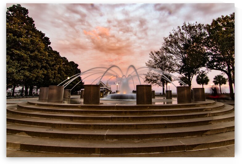 Charleston Sunset Fountain by Norma Brandsberg Photography