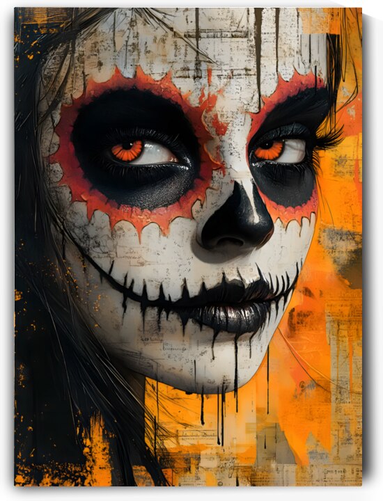 La Calavera Vigilante - The Watchful Skull - Dia de los Muertos Art Prints by Savage Art Prints