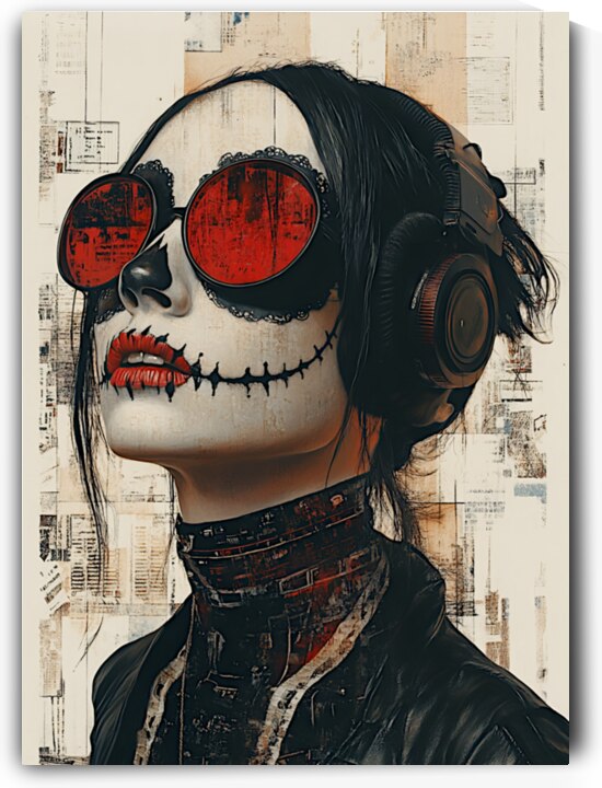 La Catrina Sonora - The Sonic Catrina - Dia de los Muertos Art Prints by Savage Art Prints
