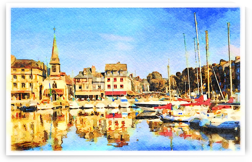 Honfleur Normandy France Watercolor by Travelling Light