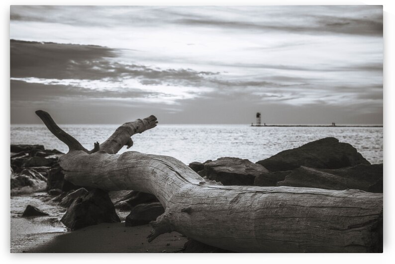 Higbee Beach Sunset Monochrome by Jason Fink