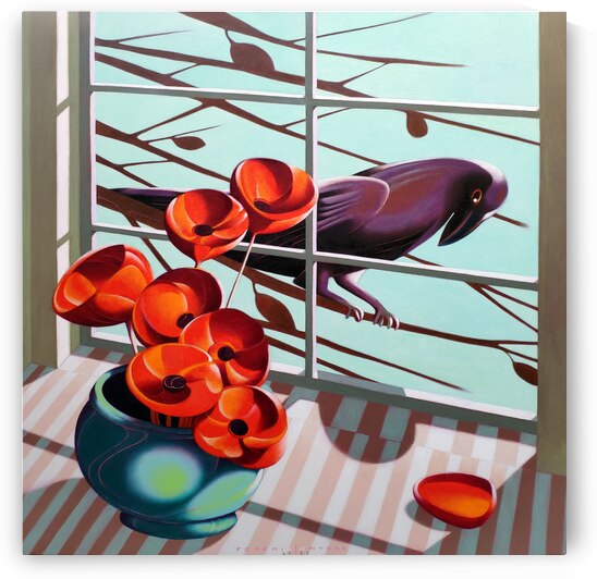 A crow outside the window by federicocortese