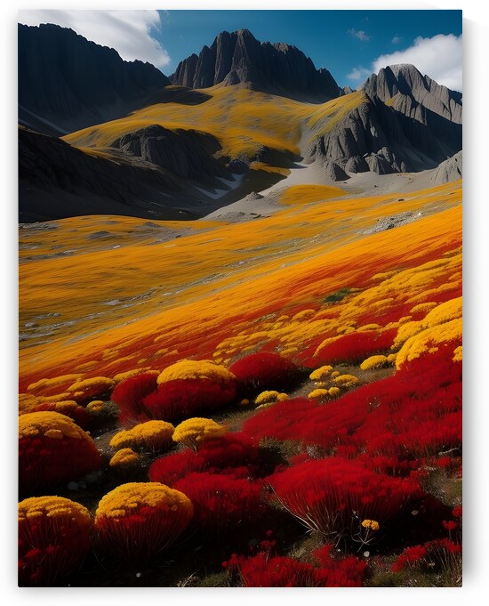 Vivid Alpine Meadow in Full Bloom by Fab Haven