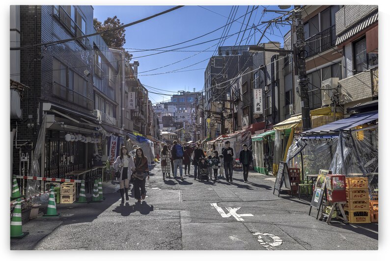 Crowded shopping street in tokyo japan by Gualtiero Boffi