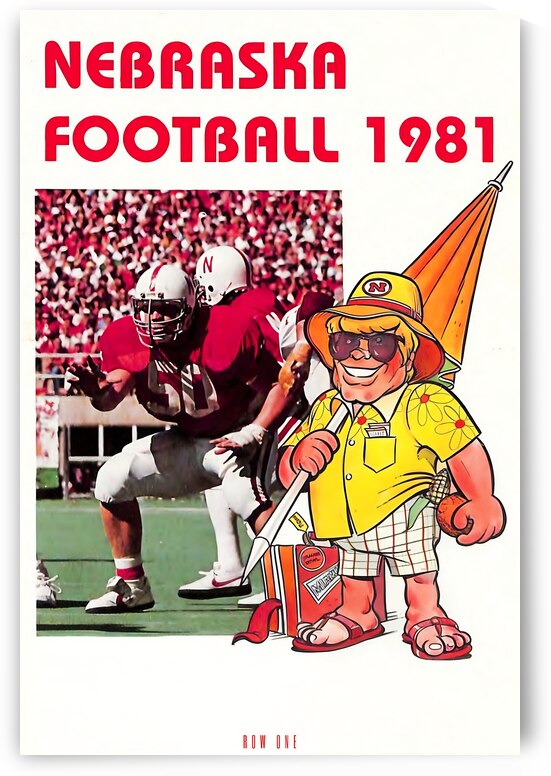 1981 Nebraska Orange Bowl Football Art by Row One Brand