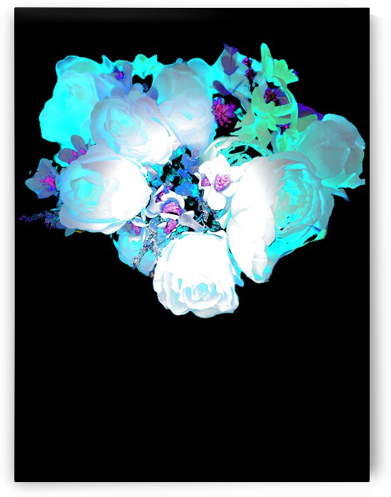 Abstract Blue Green Rose Bouquet by Catriona Roberts Nature Photography and Designs