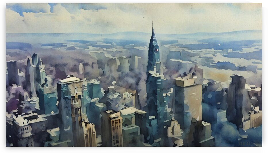 1960s New York City Skyline Art by Row One Brand