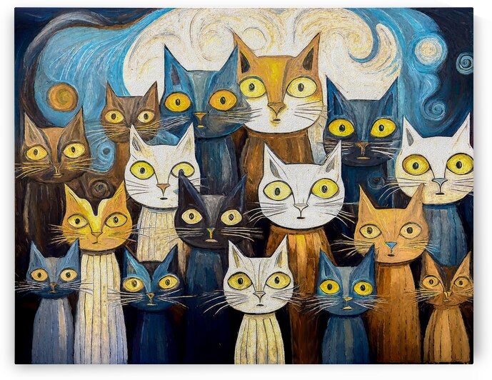 Family of Square Cats  by Thea Menagh