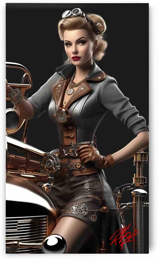  Vintage Pin-Up Sasha Hart with Midnight Cruiser by Rikki Rocx Designs