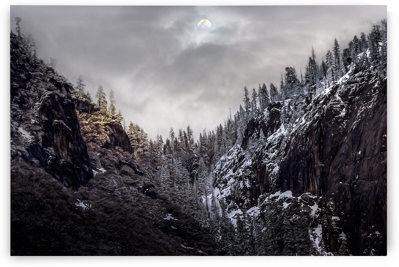 Yosemite Ridgeline Winter Moon by Norma Brandsberg Photography