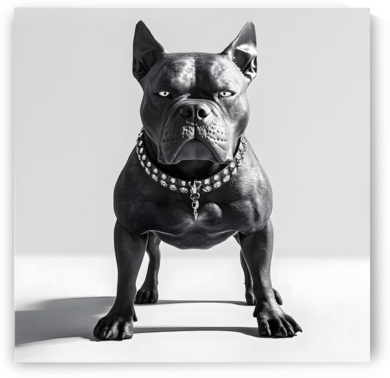 Bold Pitbull in Monochrome Focus by Fab Haven