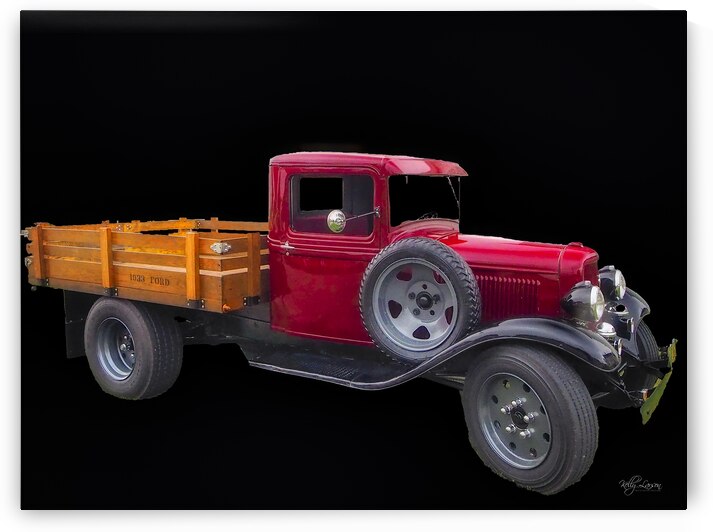 1933 Red Ford Truck by Kelly S Larson