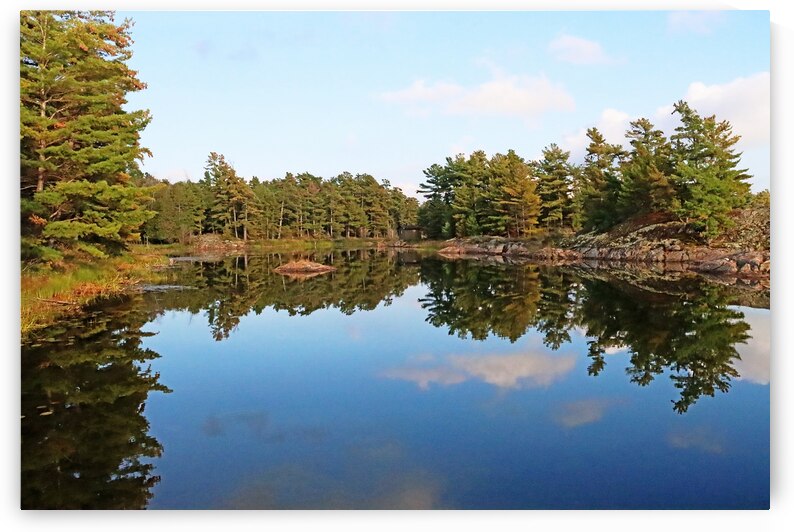 Reflections Of East Sampson Island I McGregor Bay by Deb Oppermann
