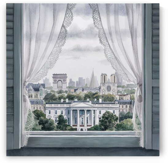 a serene and delicate watercolor painting of an i by Lotfi78