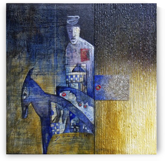 blue horserider 2 by Marie-Denise Douyon